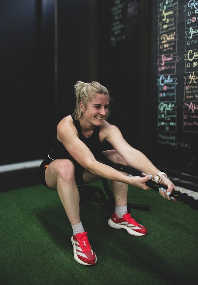 Fitberi Hybid zone member using the sled pull